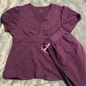Jaanuu Eggplant Purple Scrub Set